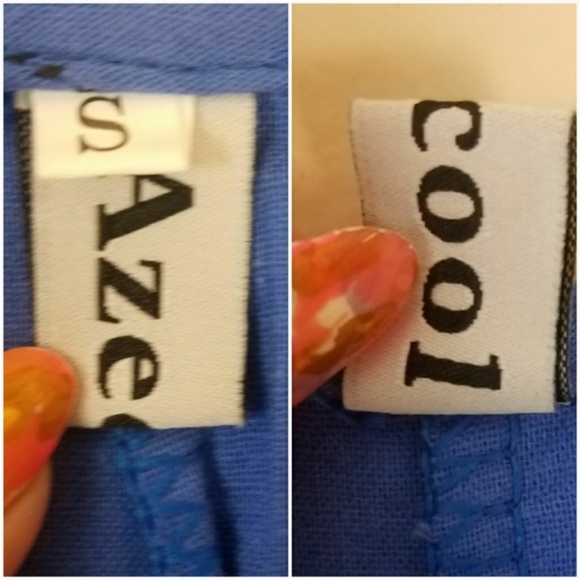 Eye-Catching Unique Blue w/Bold Print Dress - Picture 5 of 5